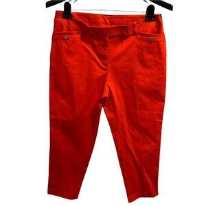 Anne Klein Orange Cropped Ankle Textured Pants Size 10